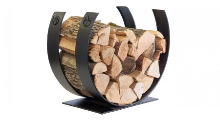 Twin Circle Log Holder Black